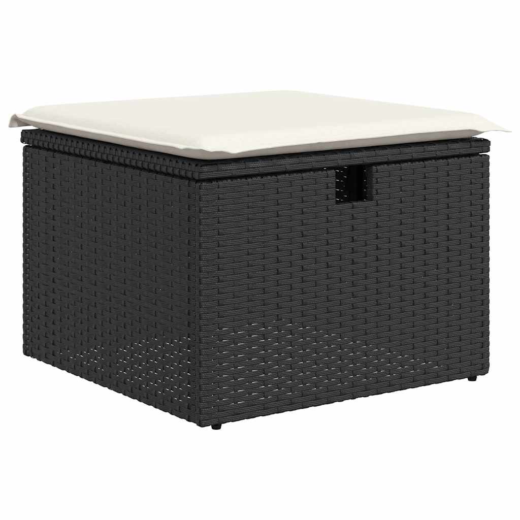 Garten-Sofa-Set 8 pcs Schwarz und Creme 287.5 x 122.5 x 85 cm